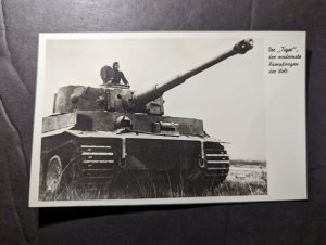 Mint Germany WWII Tank Military RPPC Postcard Tiger Tank German Wehrmacht