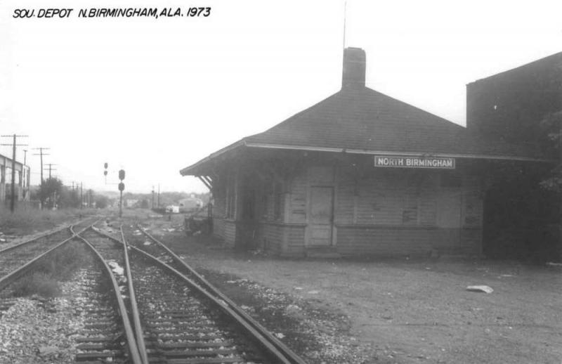 North Birmingham Alabama Train Station Real Photo Vintage Postcard JA454661