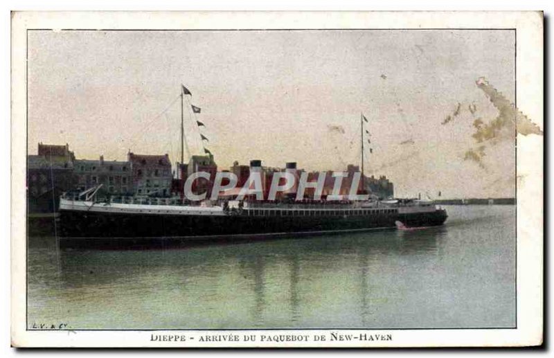 Old Postcard Dieppe From Ship Arrival Of New Haven