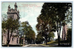 1926 Church Street Looking North Belleville Ontario Canada Vintage Postcard