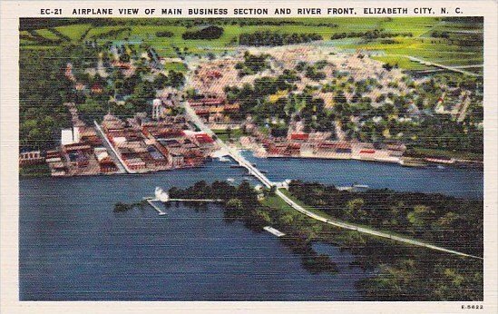 Airplaine View Of Main Business Section And River Front Elizabeth City North ...