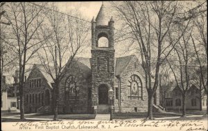 Lakewood NJ First Baptist Church Rotograph A767a Pre-1910 Vintage Postcard