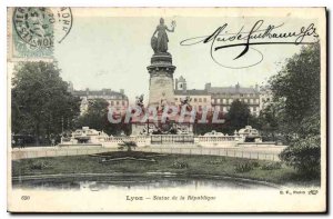 Old Postcard Lyon Statue of the Republic