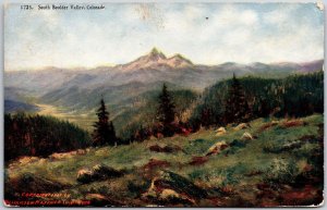 1908 South Boulder Valley Colorado CO Mountains Pines Painting Posted Postcard