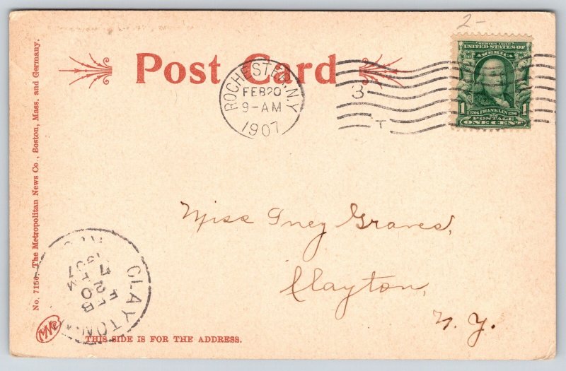 New York~Niagara Falls General View~Steamer Tour Boat~Bldg~Dock~1907 Postcard