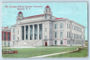 Syracuse New York NY Postcard Carnegie Library Syracuse University 1911 Antique