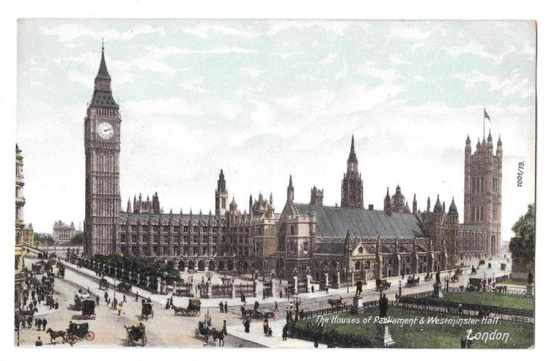 UK London England Houses of Parliament Westminster Postcard