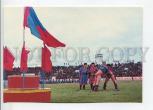 465897 Mongolia Ulan Bator wrestling in the central stadium Old postcard