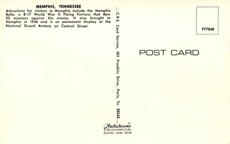 WWII - B-17 Flying Fortress Memphis Belle