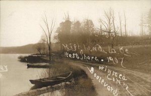 Winsted Connecticut CT Highland Lake 1907 Real Photo Postcard