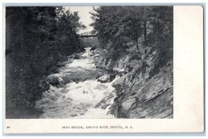 High Bridge Smith's River Bristol New Hampshire NH, Water Stream Scene Postcard