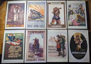 Lot of 11 Mint France WWI Patriotic Red Cross Artistic French Postcards