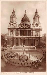 BR94530 st paul s cathedral london real photo double decker bus   uk