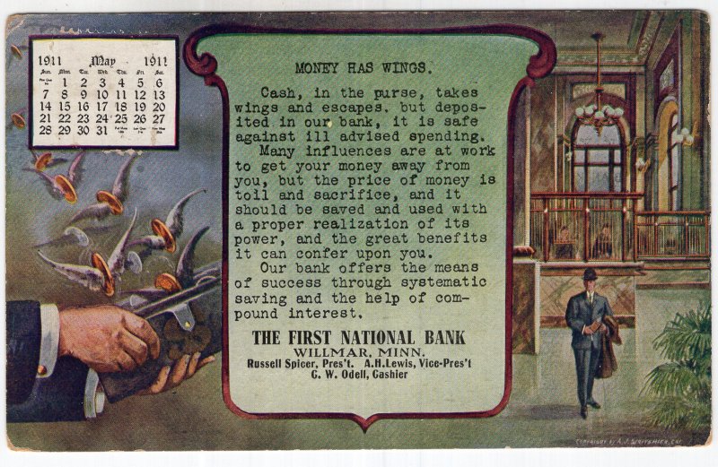 Wilmar, Minn, The First National Bank, 1911