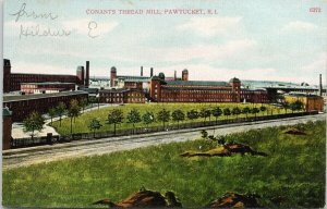 Conants Thread Mill Pawtucket RI Rhode Island Postcard H5