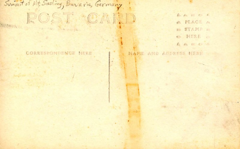 Germany - Bavaria, Mt. Sauling Summit.  *RPPC