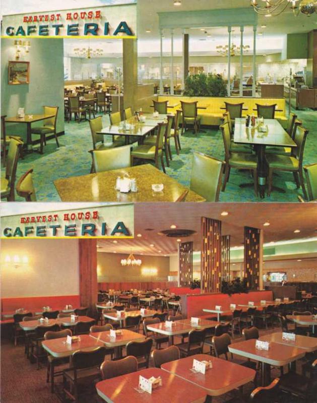 (2 cards) Harvest House Cafeteria Restaurant Atlanta Baltimore - Miami - Dallas