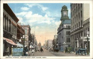 Fort Dodge IA Central Ave East c1920 Postcard