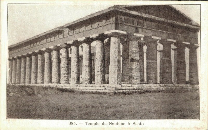 Greece Athens Neptune Temple Vintage Postcard 07.73