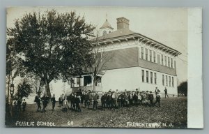 FRENCHTOWN NJ PUBLIC SCHOOL ANTIQUE REAL PHOTO POSTCARD RPPC