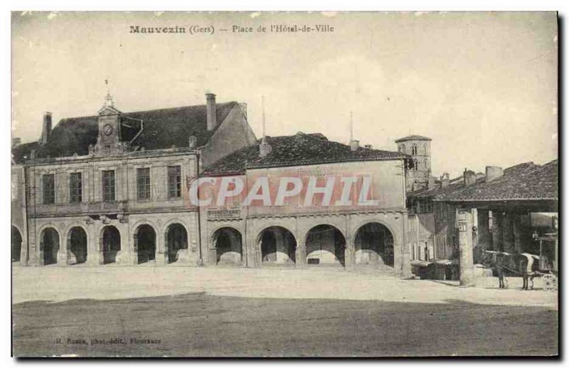 Postcard Old Mauvezin Place de L Hotel de Ville