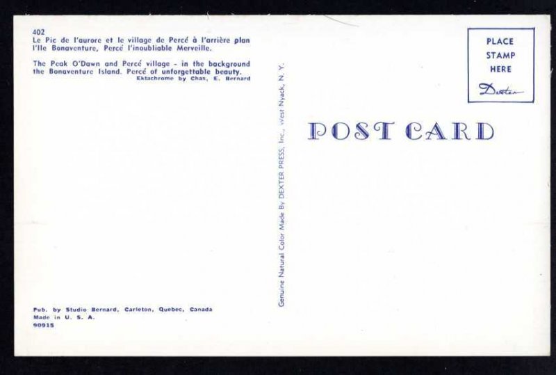 Quebec PERCE Peak O'Dawn and Village Bonaventure Island background Chrome