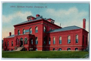 1912 Exterior View Burnham Hospital Building Champaign Illinois Vintage Postcard