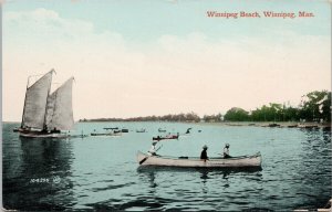 Winnipeg Manitoba Winnipeg Beach Boats Unused Valentine & Sons Postcard G68