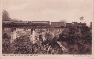 Railway Train at Nicol's Bridge Freetown Sierra Leone Africa Old Postcard