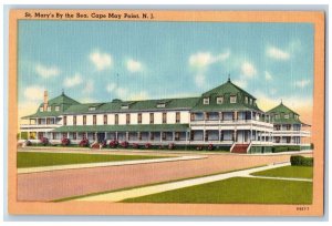 Cape May Point New Jersey NJ Postcard St Mary By The Sea Building c1940 Vintage