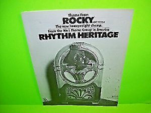 Theme From ROCKY Vintage Original 1977 Advertising Rhythm Heritage Magazine Ad