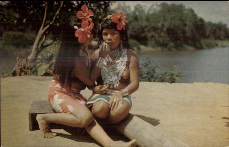 Darien Panama Native Indian Women Semi Nude Postcard