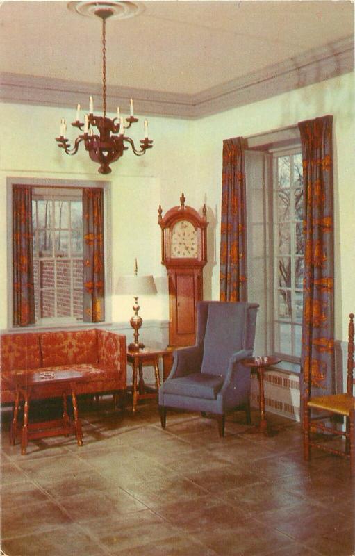 Dearborn Inn Motor House Lobby Dearborn MI Vintage Postcard Early American Decor