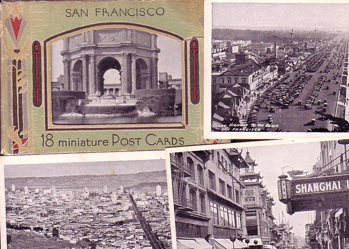 18 Miniature Post Cards of San Francisco, California in Envelope, 1934 Vintage