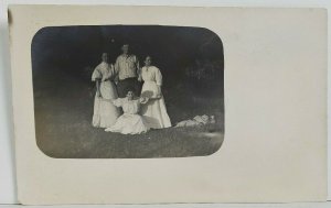 Rppc Sweet Victorian Era Young People Having Fun with the Camera Postcard O18