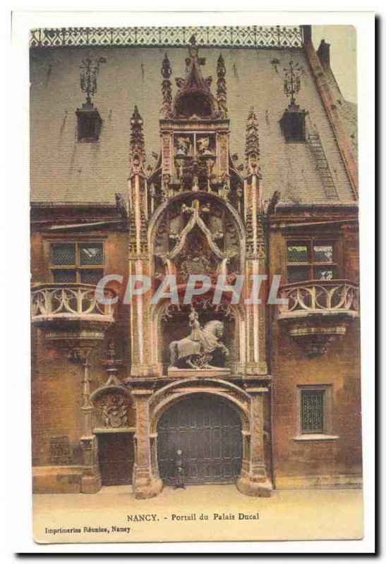 Nancy Old Postcard Ducal Palace Portal