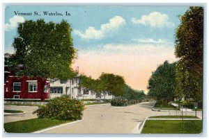 c1910 Exterior View Building Vermont St. Waterloo Iowa Vintage Antique Postcard