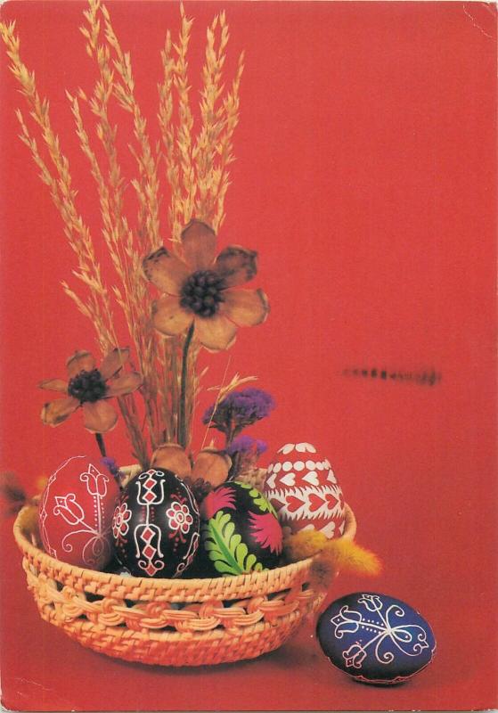 Penciled Easter eggs patterns ornament greetings postcard