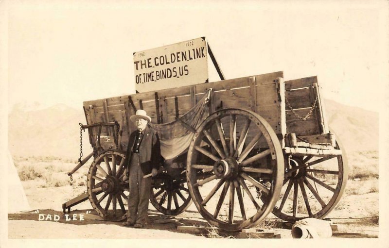 RPPC DAD LEE Stagecoach Oreana, NV Golden Link 1932 Vintage Photo Postcard