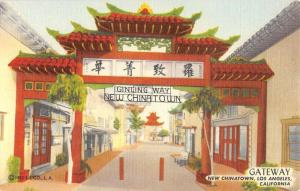 Los Angeles California New Chinatown Gateway Antique Postcard K55889