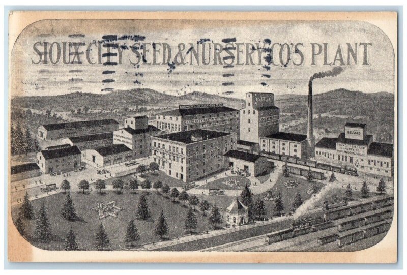 1914 Sioux City Seed Nursery Cos Plant Exterior Building Iowa Vintage Postcard