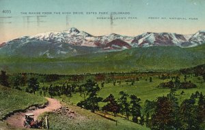 Long's Peak Colorado CO, 1919 The Range High Drive Estes Park,  Vintage Postcard