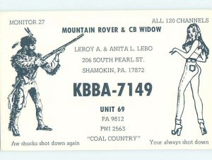 Pre-1980 RADIO CARD - Shamokin - Near Selinsgrove & Sunbury PA AH2760