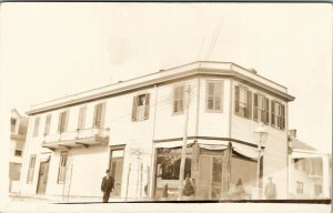 RPPC Southport NC Millers Cafe Gentlemen Posing North Carolina c1907 Postcard W5