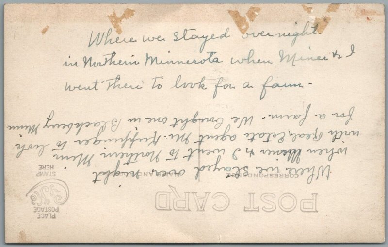 NORTHERN MINNESOTA MN HOME ANTIQUE REAL PHOTO POSTCARD RPPC