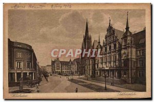 Postcard Wiesbaden Old Castle Square