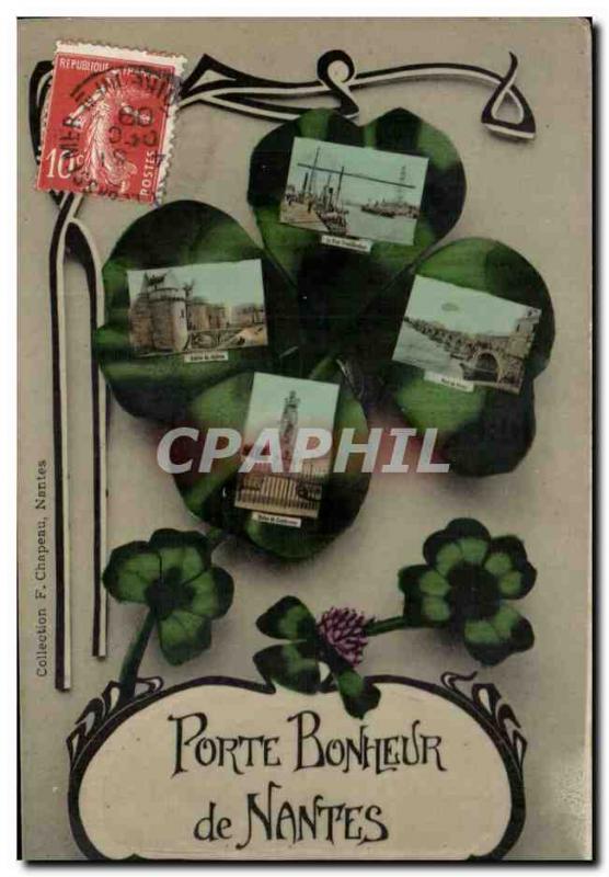 Nantes - Porte Bonheur de Nantes - clover - four leaf clover - Old Postcard