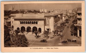c1930s Casablanca, Morocco L'Hotel des Postes Post Office Street Scene Cars A340