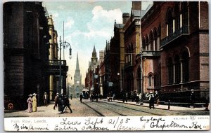 Park Row Leeds England Street View Business Section Postcard
