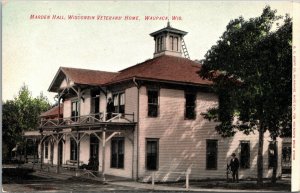 Postcard Marden Hall, Wisconsin Veteran's Home in Waupaca, Wisconsin~131215